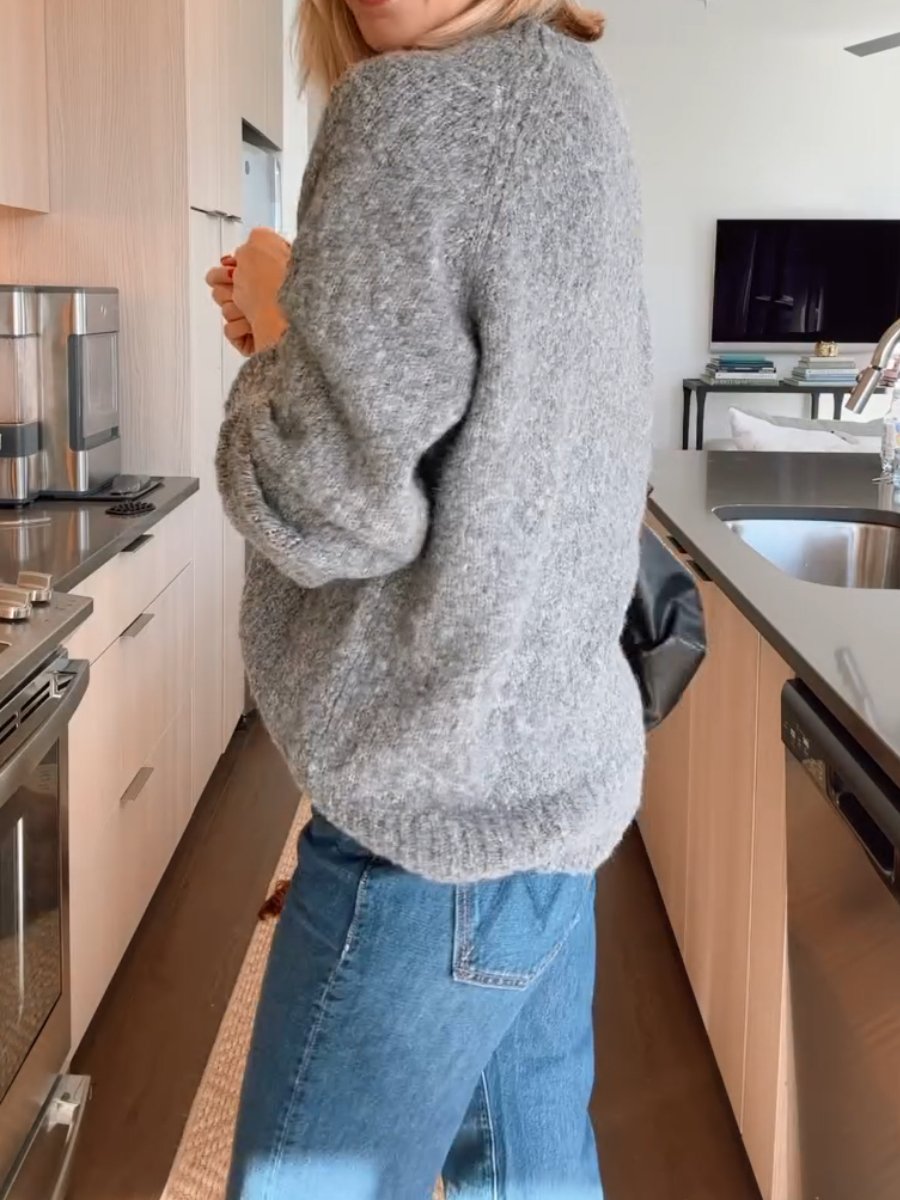 Stylish Cuffed Mockneck Sweater