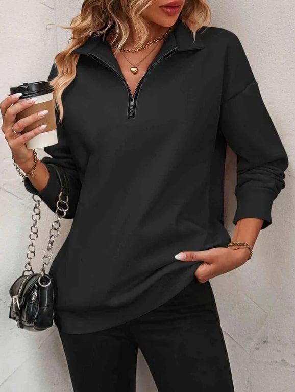 Womens Zip-Up Dropped Shoulder Sweatshirt (Buy 2 Free Shipping✔️)