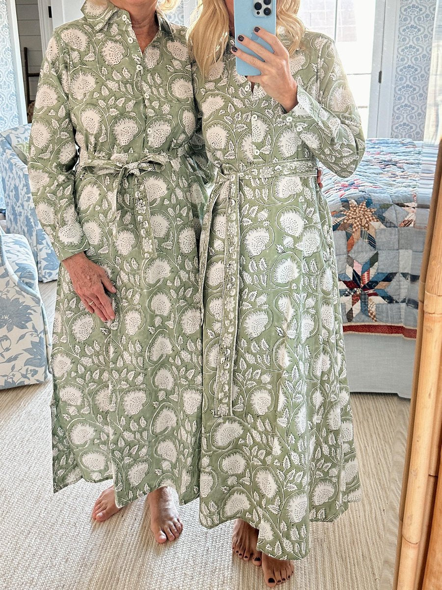 SS24 Light Green Printed Midi Dress