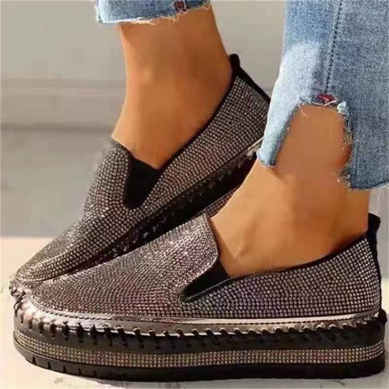 Rhinestone Platform Loafers