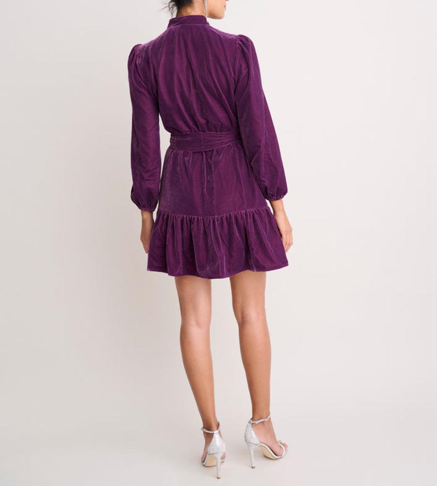 Popular Velvet Flounce Mini Dress