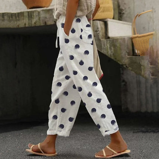 Classy Polka Dot Side Pocket Pants