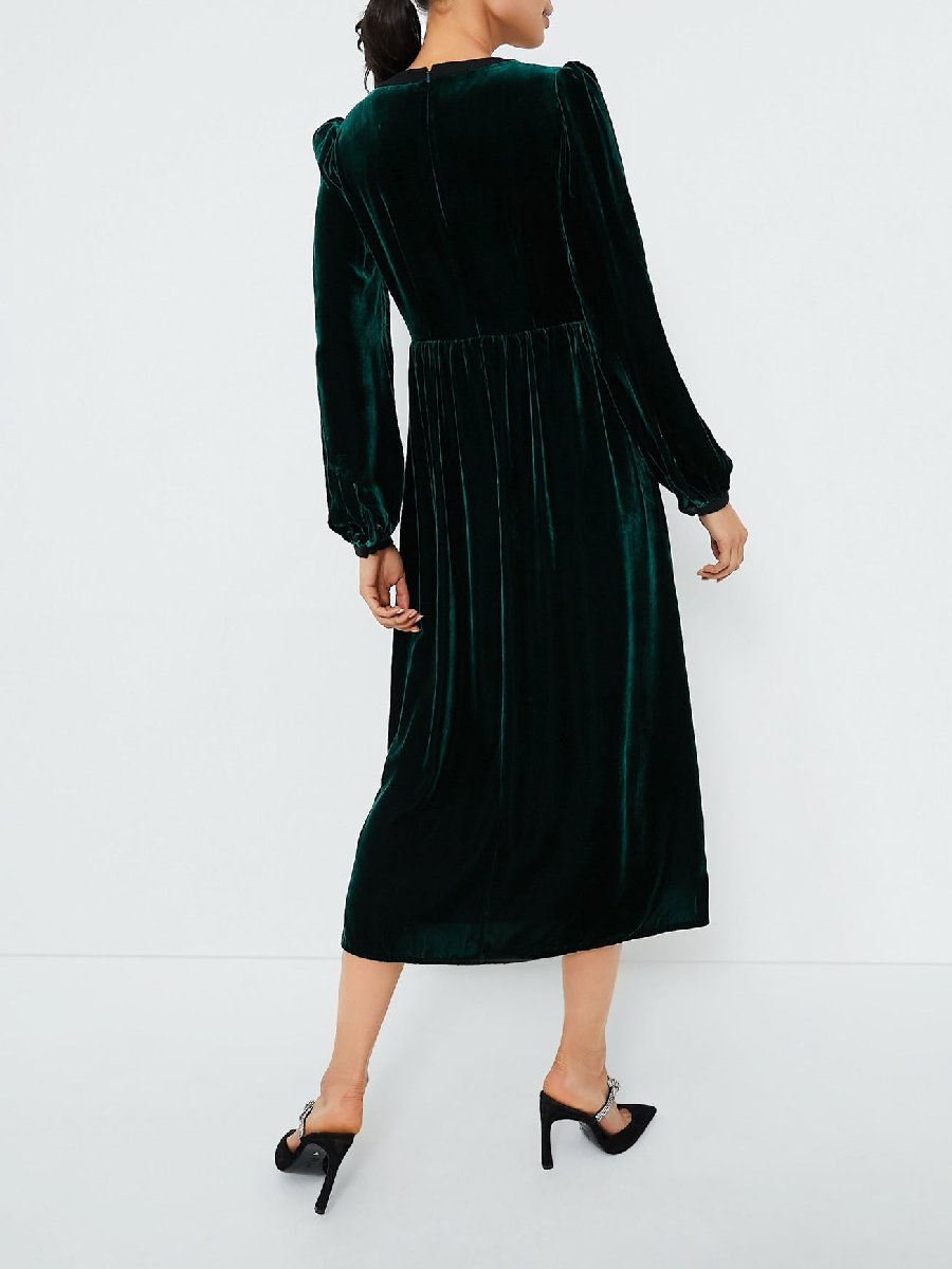 Blouson Sleeve Bows Midi Dress (Buy 2 Free Shipping✔️)