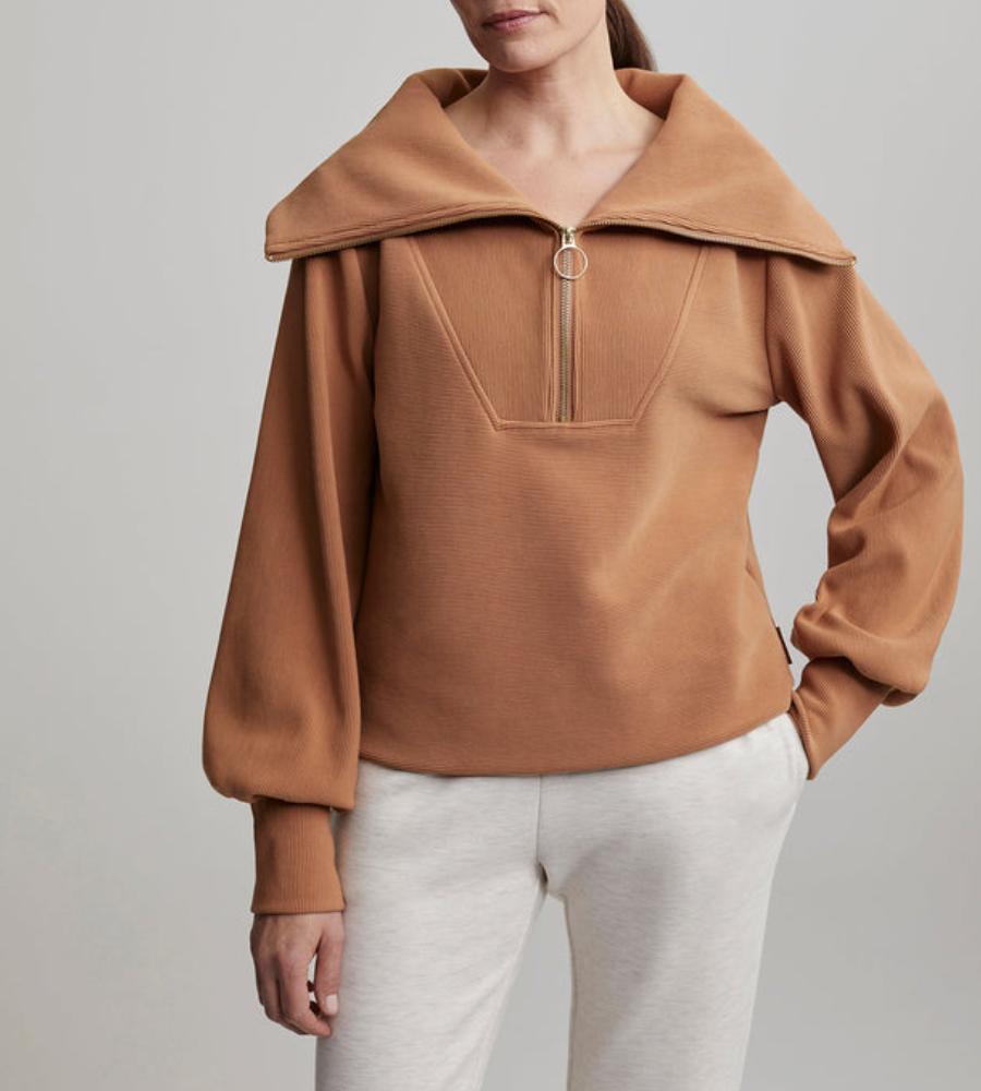 Trendy Half-Zip V-Neck Pullover