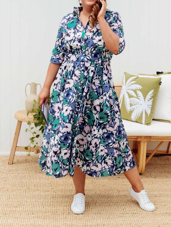 GRACE BLUE FLORAL DRESS