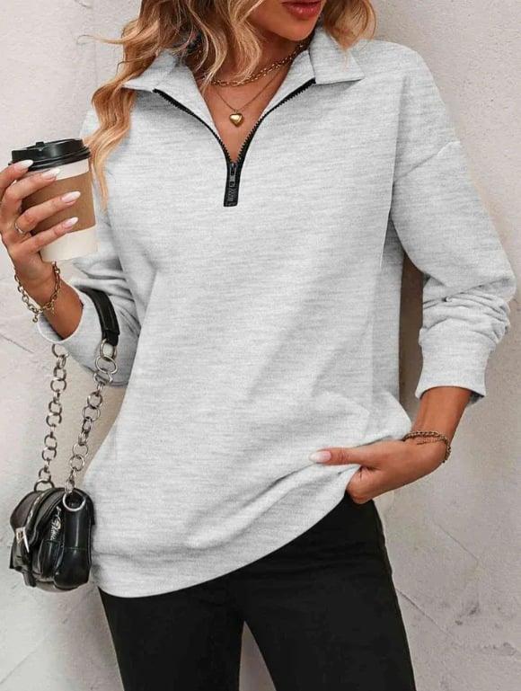 Womens Zip-Up Dropped Shoulder Sweatshirt (Buy 2 Free Shipping✔️)