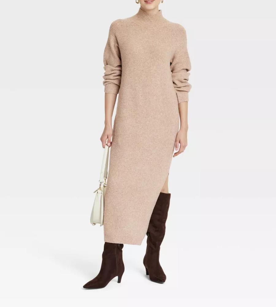 Women's Long Sleeve Maxi Sweater Dress