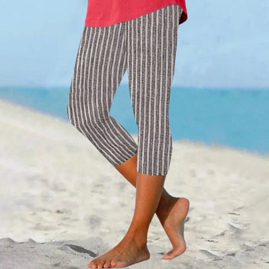 Casual Striped Side Pocket Pants