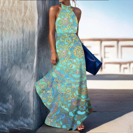 Dreamy Halter Sleeveless Maxi Dress