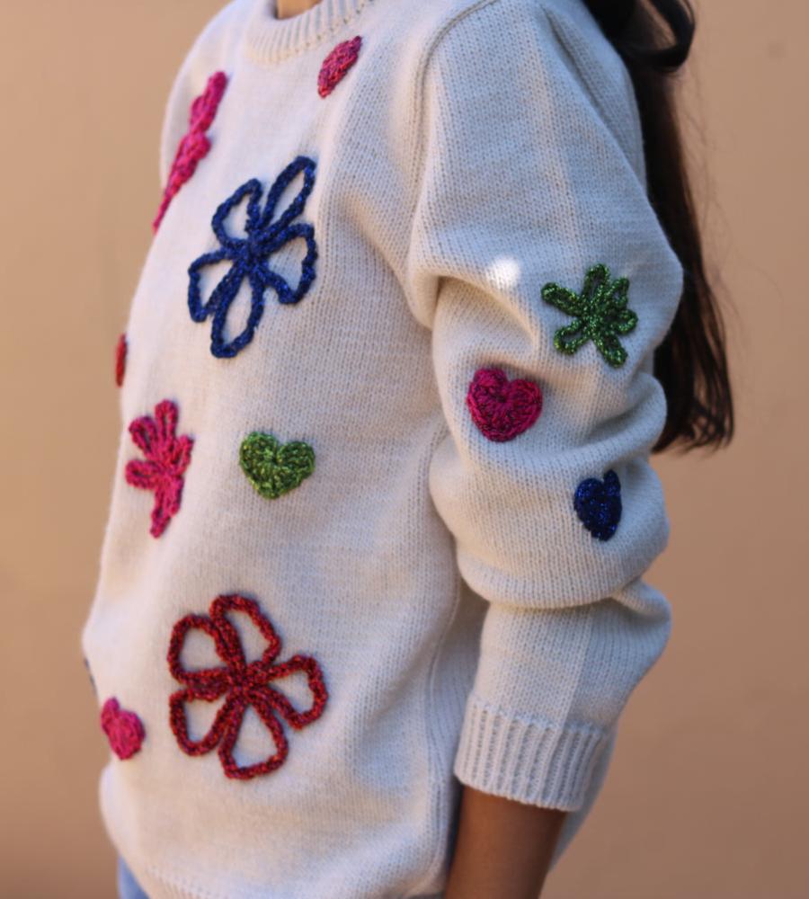 Flower Embroidered Knitted Sweater (Buy 2 Free Shipping✔️)