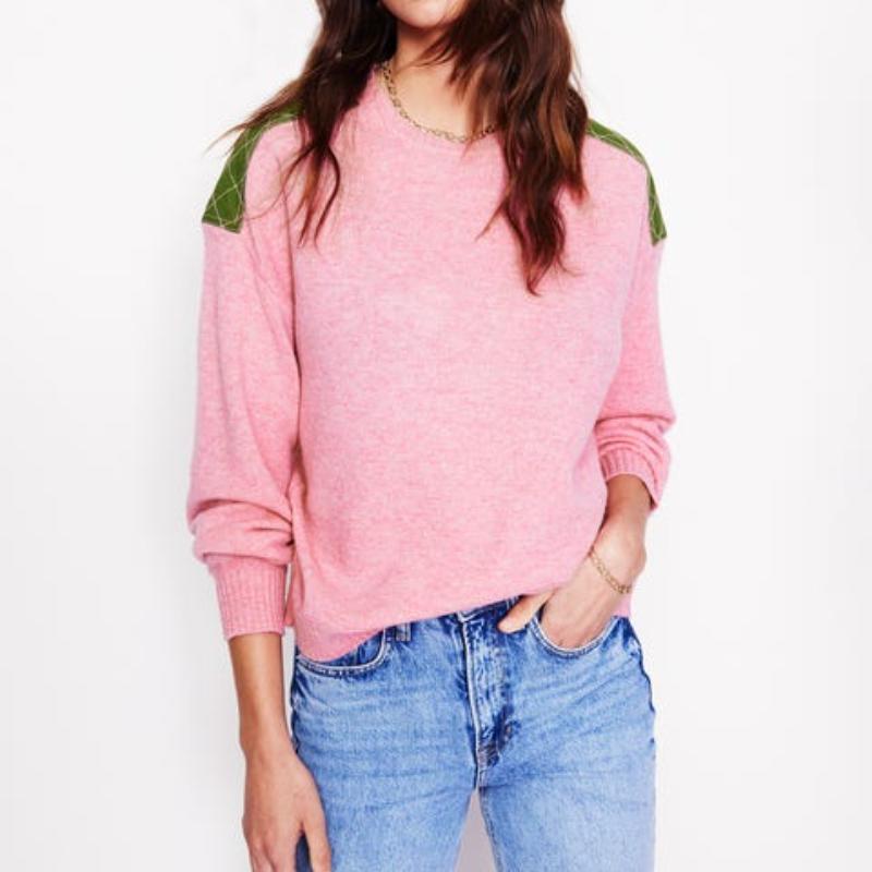 Chic Patches Pink Sweater