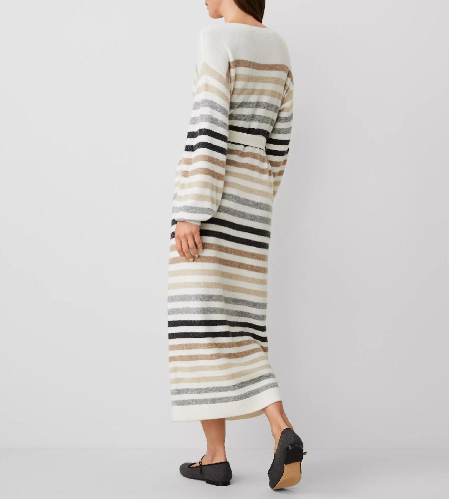 Trendy Multi Stripe Sweater Dress