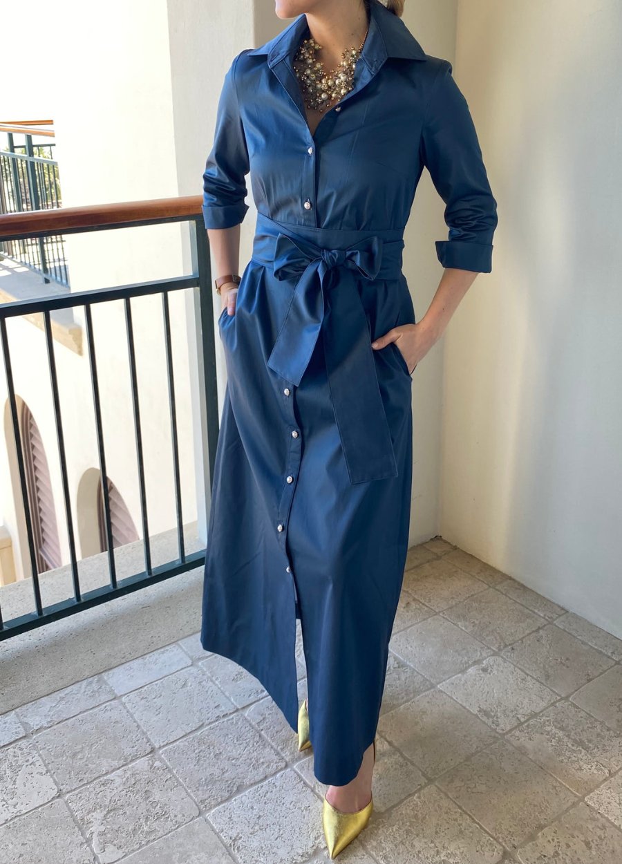 Elegant V-Neck Long Sleeve Maxi Dress